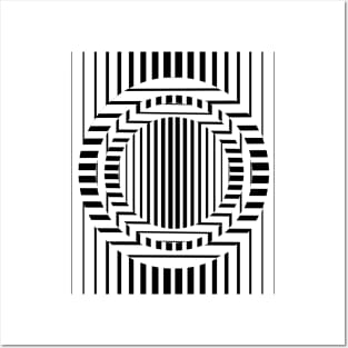 Black and white Geometric modern Posters and Art